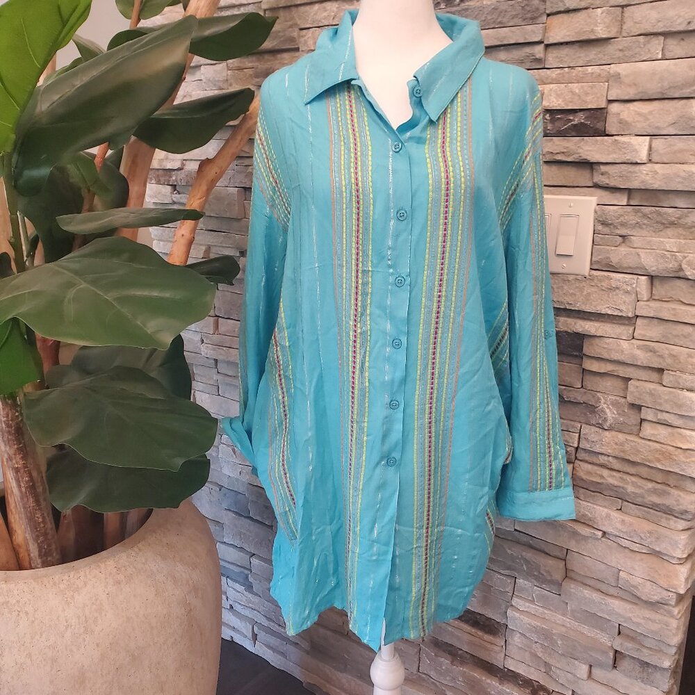 Elan Button Down Swim Cover Up